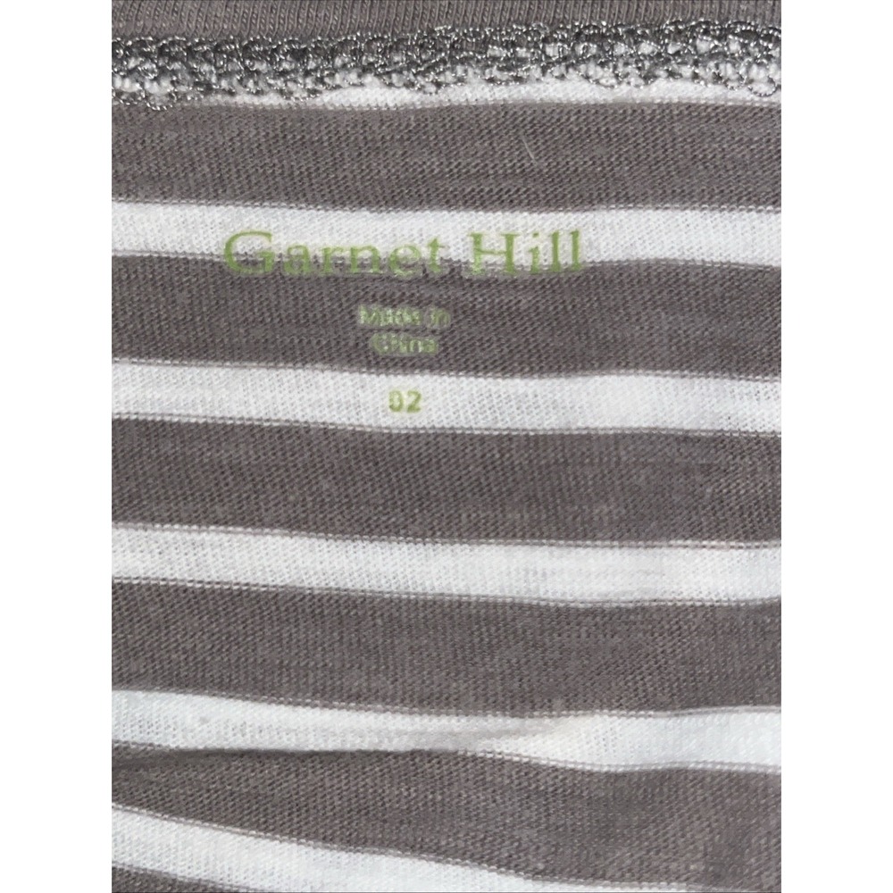 Garnet Hill Womens Striped Cotton Dress Midi 3/4 Sleeve Pockets Casual Size US 2 - Picture 7 of 8